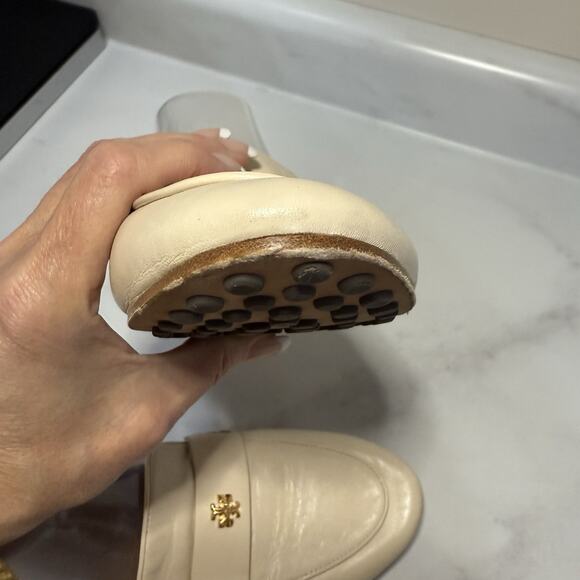 Tory Burch BALLET LOAFER Women’s US 9.5M New Cream Napa Leather Slip On Flat - Picture 9 of 12